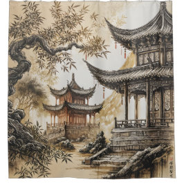 Cortina De Ducha Templo Budista