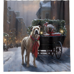 Cortina De Ducha Temporada Festiva de Navidad del Staffordshire Ame