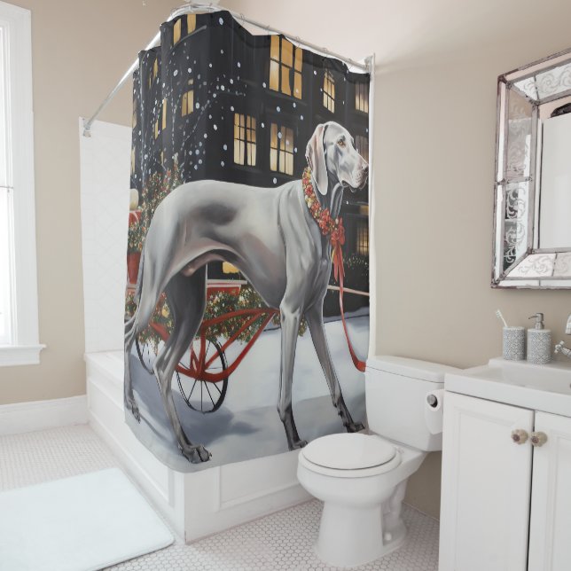 Cortina De Ducha Temporada festiva de Navidades de Weimaraner (In situ)
