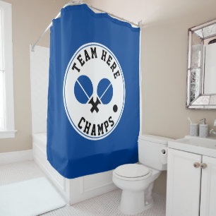 Cortina De Ducha tenis de mesa, ping pong champs, azul negro