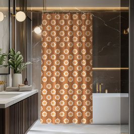 Cortina De Ducha Terracotta Curtain Groovy 70s Flower Design