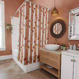 Cortina De Ducha Terracotta Wildflower Stripe