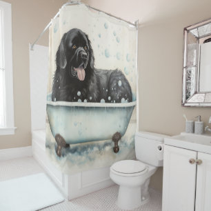 Cortina De Ducha Terranova En Bathtub Acuaraña Arte Perro