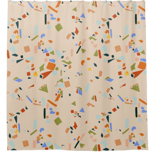 Cortina De Ducha Terrazzo moderno del pato de caucho (Anverso)