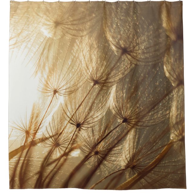 Cortina De Ducha Textos florales blancos y marrones (Anverso)