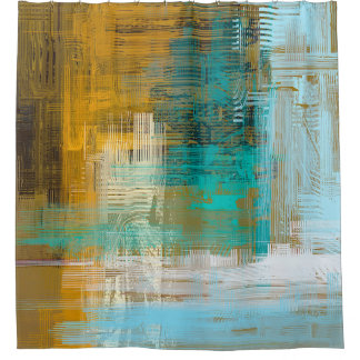 Cortina De Ducha Textura abstracta. 2.º ilustracion. Mano expresiva