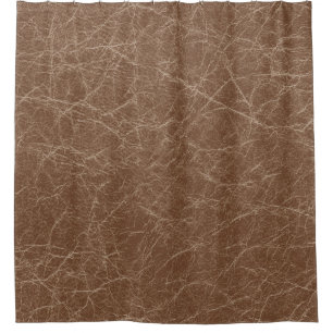 Cortina De Ducha Textura de cuero natural: detalles marrones sin so