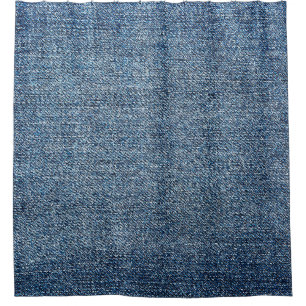 Cortina De Ducha Textura de denim de Shabby para fondo. Jeans azule