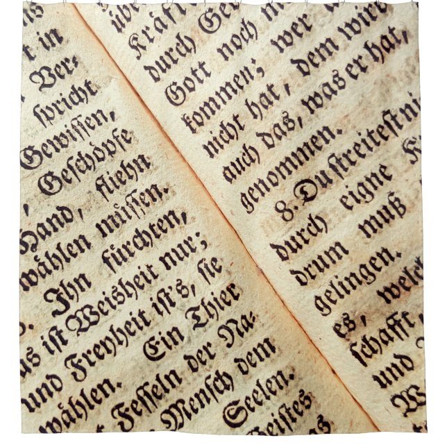 Cortina De Ducha Textura de fondo de una escritura de libro (Anverso)