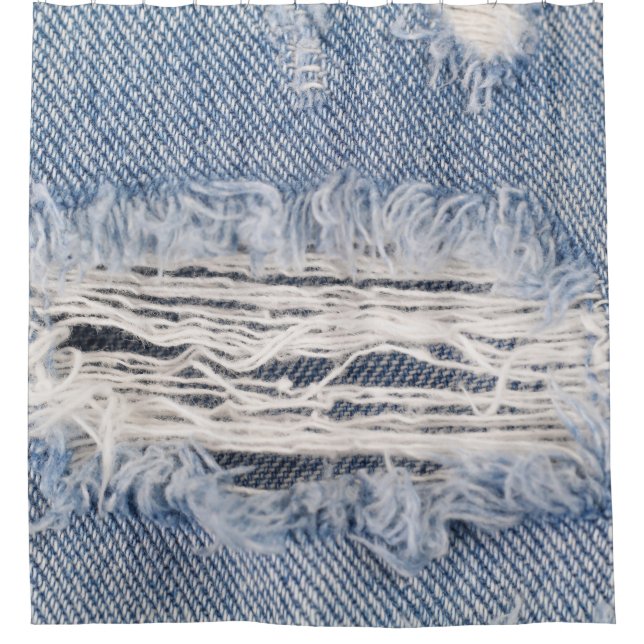 Cortina De Ducha Textura de jeans desvergonzados (Anverso)
