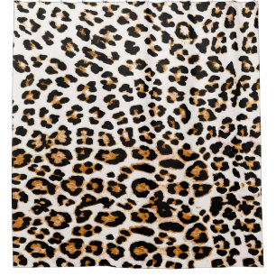 Cortina De Ducha Textura de leopardo sin foco, huella animal africa