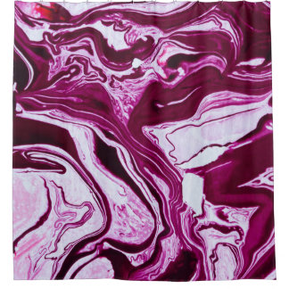 Cortina De Ducha Textura de mármol magenta: arte fluido abstracto