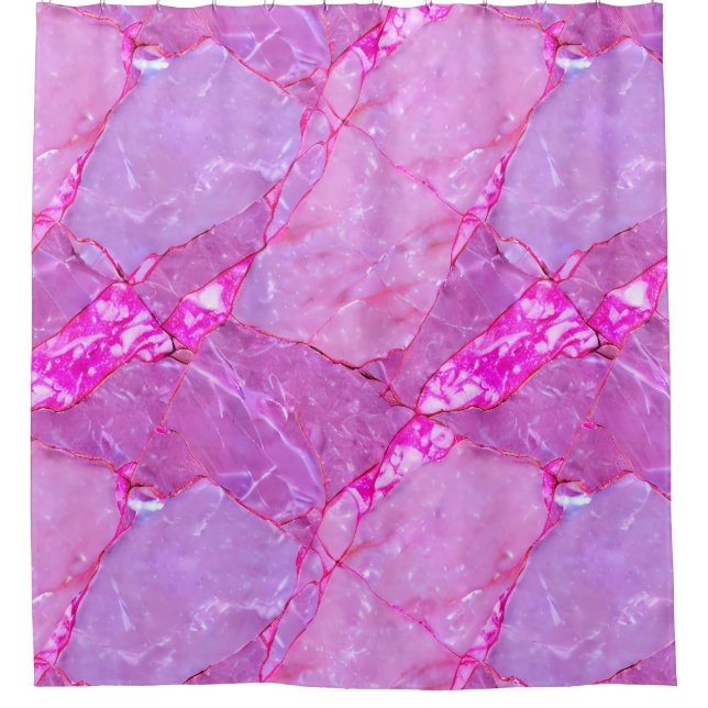 Cortina De Ducha Textura de mármol rosa, efecto de mármol (Anverso)