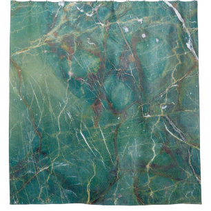 Cortina De Ducha Textura de mármol verde malaquita, estructura de d