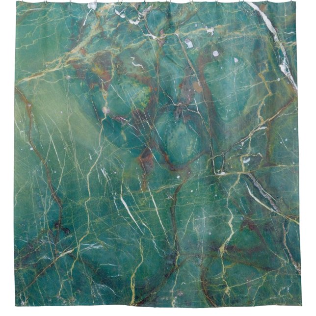 Cortina De Ducha Textura de mármol verde malaquita, estructura de d (Anverso)