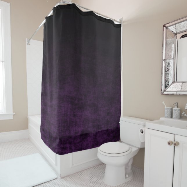 Cortina De Ducha Textura de Ombre negro y morado (In situ)