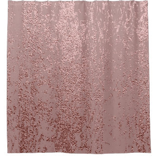 Cortina De Ducha Textura de oro metálico, cuarzo rosa.