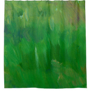 Cortina De Ducha Textura de pintura de hierba verde. Antecedentes d
