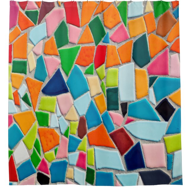 Cortina De Ducha Textura de plantilla de mosaicos (Anverso)