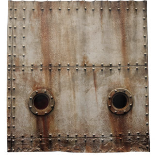 Cortina De Ducha Textura de Rivets Metalizado de naufragio rústico