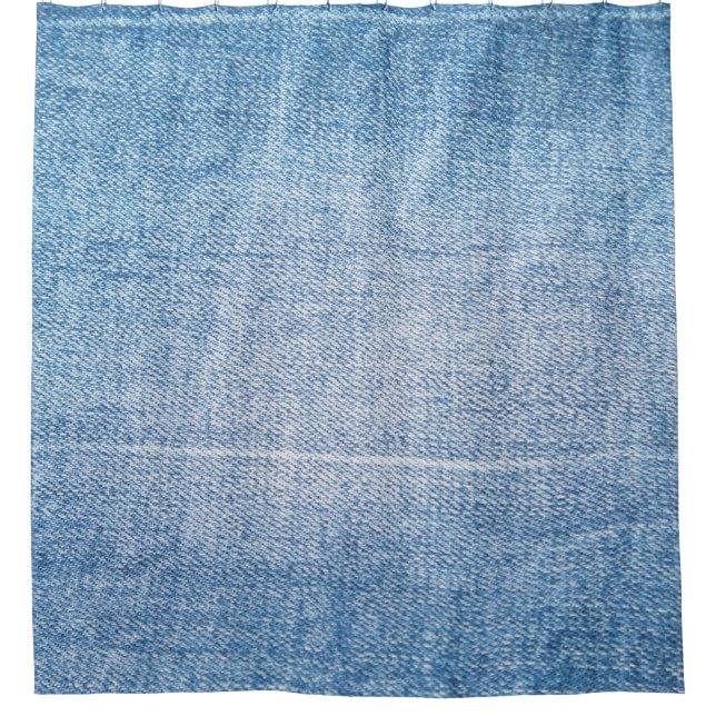 Cortina De Ducha Textura de vaqueros de denim azul (Anverso)