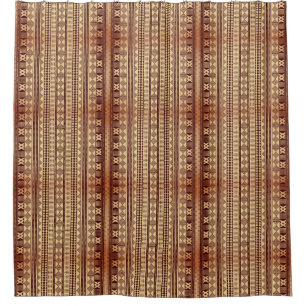Cortina De Ducha Textura étnica de Brown
