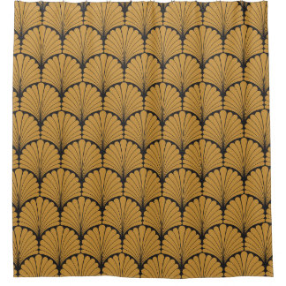 Cortina De Ducha Textura floral geométrica Art Deco