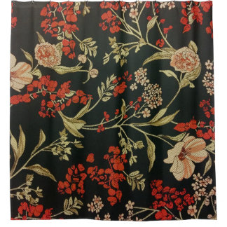 Cortina De Ducha Textura floral: Patrón de flores sin foco
