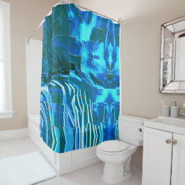 Cortina De Ducha Textura metálica abstracta de mosaico de cielo tra