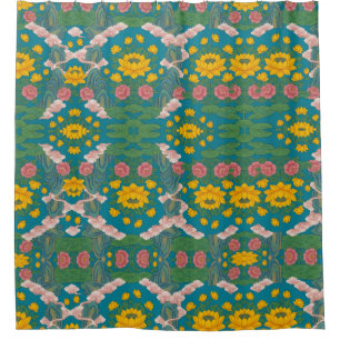 Cortina De Ducha Thangka Tibetano Sagrado "Tierra Pura" - Loto Dora
