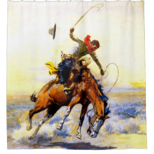 Cortina De Ducha “The Bucker” Arte Occidental de Charles M Russell