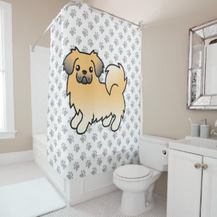 Cortina De Ducha Tibetan Spaniel Sable Cervato Perro de Dibujos Ani