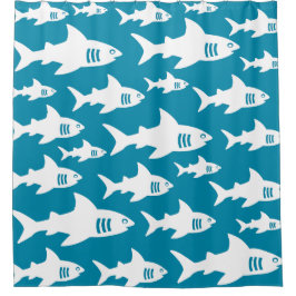Cortina De Ducha Tiburones nadadores