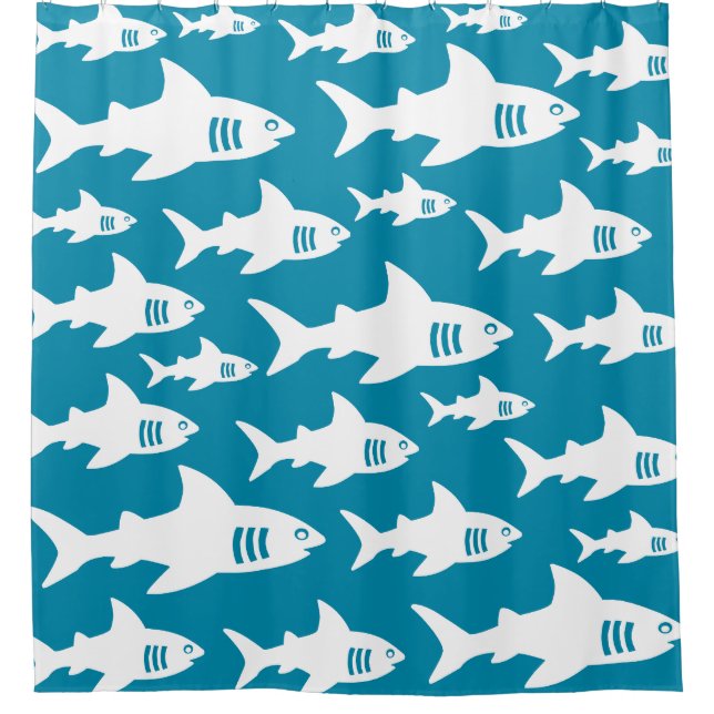 Cortina De Ducha Tiburones nadadores (Anverso)