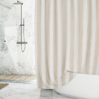 Cortina De Ducha Tierra Tribal Franja Neutro Beige Tan Casa de Camp