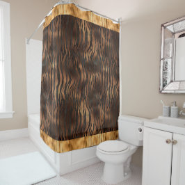 Cortina De Ducha Tigre animal Imprimir nombre de oro Elegante Glam