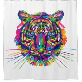 Cortina De Ducha Tigre colorido
