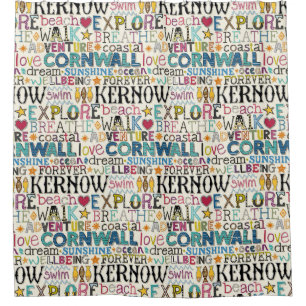 Cortina De Ducha tipografía de cornwall