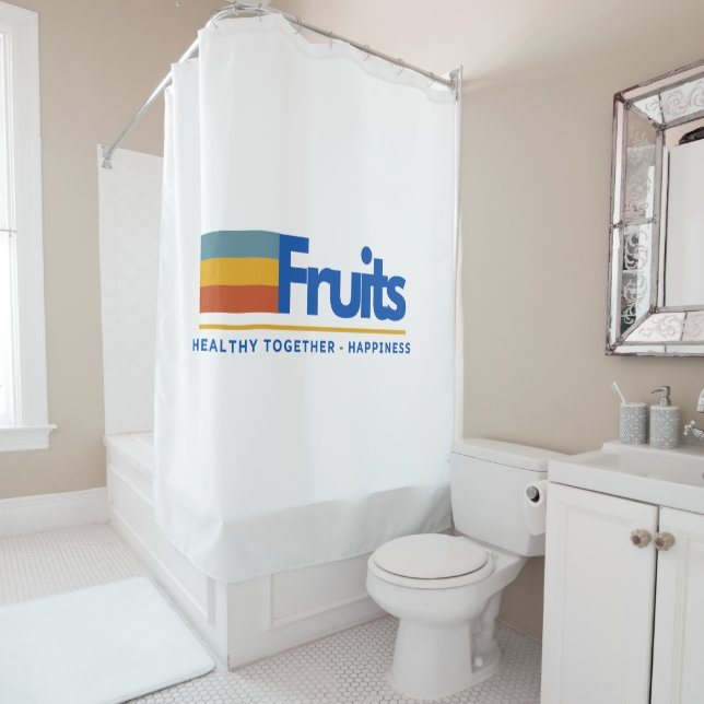 Cortina De Ducha Tipografía de frutas (In situ)