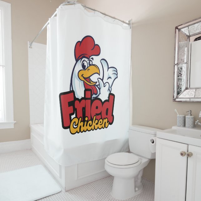 Cortina De Ducha Tipografía de pollo (In situ)