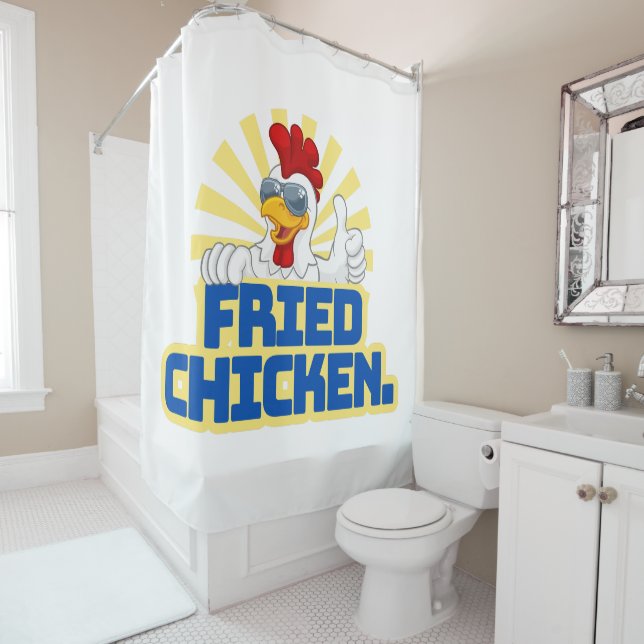 Cortina De Ducha Tipografía de pollo (In situ)