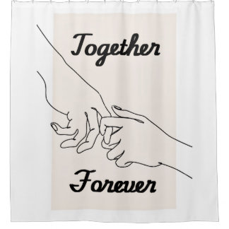 Cortina De Ducha Together Forever Minimalist Line Art Shower Curtai