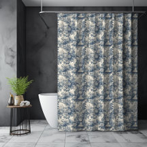Toile de Jouy floral azul estilo país francés