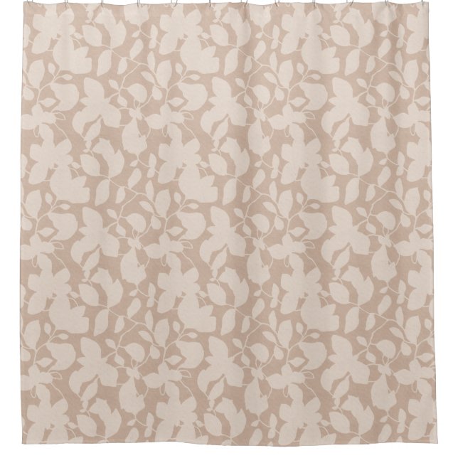 Cortina De Ducha Tono de la Tierra Magnolia arena beige mono (Anverso)