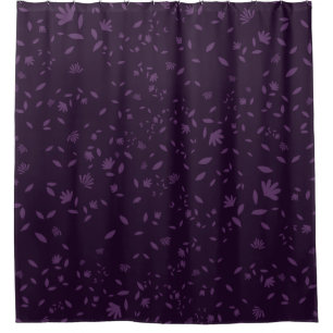 Cortina De Ducha Tono floral botánico de vid de tono morado oscuro