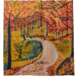 Cortina De Ducha Tonos del otoño forestal