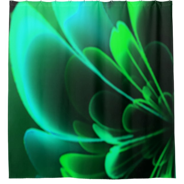Cortina De Ducha Tonos verdes flor estilizada mitad Corolla (Anverso)