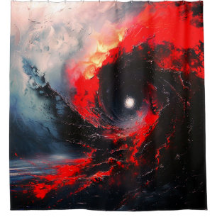 Cortina De Ducha Torbellino de tormenta roja surrealista