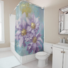 Cortina De Ducha Tormenta purpurina Fantasy Flowers