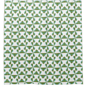 Cortina De Ducha Tornillo de color turquesa y oliva